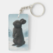 Porte-clés Lapin d'hiver paisible (Dos)