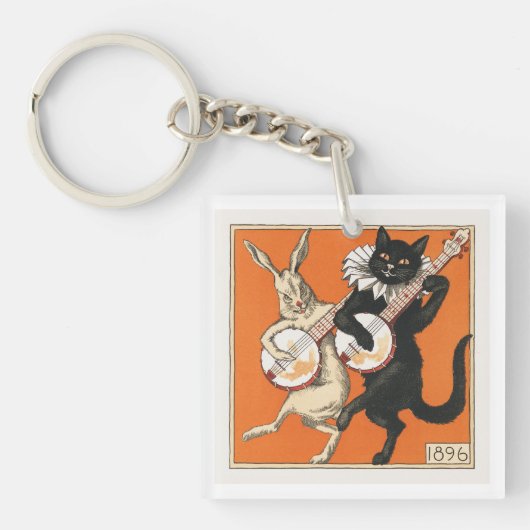 Porte-clés Lapin et chat dansants musicaux  (Devant)