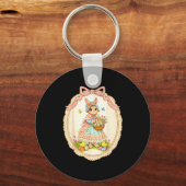 Porte-clés Lapin heureux drôle pour illustration (Recto)