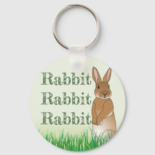 Porte-clés Lapin Lapin Bonne Chance Typographie Vert Pâques