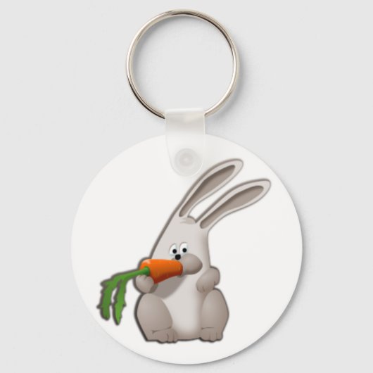 Porte-clés Lapin Mangeant Une Carotte (Recto)