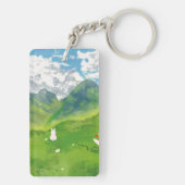 Porte-clés Lapin Mignon à Mountain View Personnaliser (Dos)