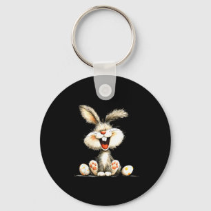 Porte-clés Lapin mignon et duveteux avec un art de lapin mign