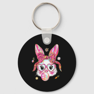 Porte-clés Lapin mignon visage de lapin jour de Pâques heureu