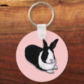 Porte-clés Lapin noir et blanc (Recto)