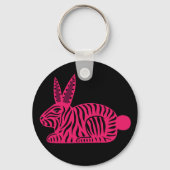 Porte-clés Lapin rose Zebra (Recto)