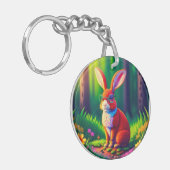Porte-clés Lapin rouge assis sur l'herbe (Devant gauche)