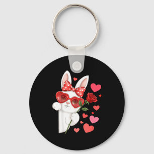 Porte-clés Lapin Saint-Valentin Lapin Coquette Arc Femme