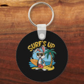 Porte-clés Lapin surfeur sur planche de surf Summer Ret (Recto)