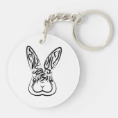 Porte-clés Lapin tribal noir et blanc (Dos)