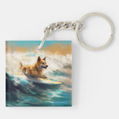 Porte-clés Lapphund Plage Finlandaise Plage Surf Peinture (Dos)