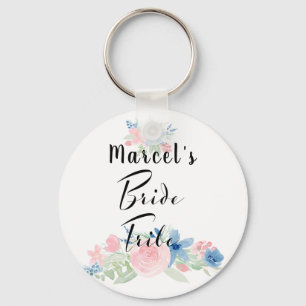 Porte-clés L'aquarelle moderne rougissent tribu rose de jeune