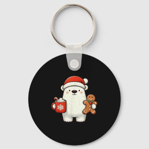 Porte-clés Lar Bear Chapeau de Père Noël Noël Vacances Xmas C