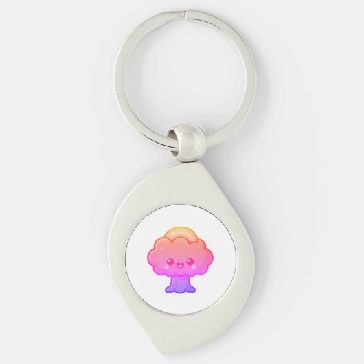 Porte-clés L'arbre convivial Kawaii (Devant)