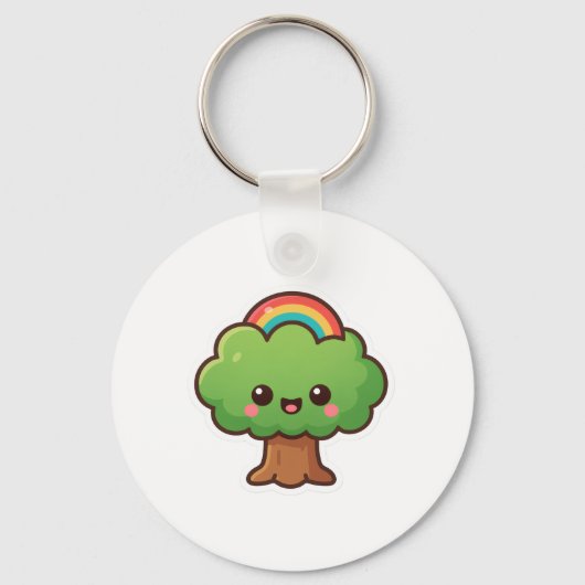Porte-clés L'arbre convivial Kawaii (Recto)