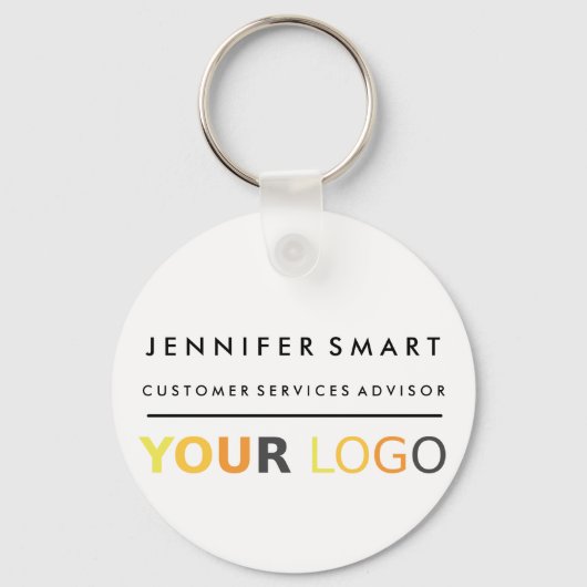 Porte-clés Large Employee Name Badge Custom Logo Staff (Recto)