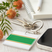 Porte-clés Large Mer Vert Brown Tracé Sur Blanc (Devant Droit)