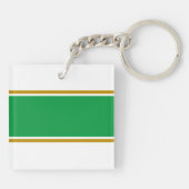 Porte-clés Large Mer Vert Brown Tracé Sur Blanc (Dos)