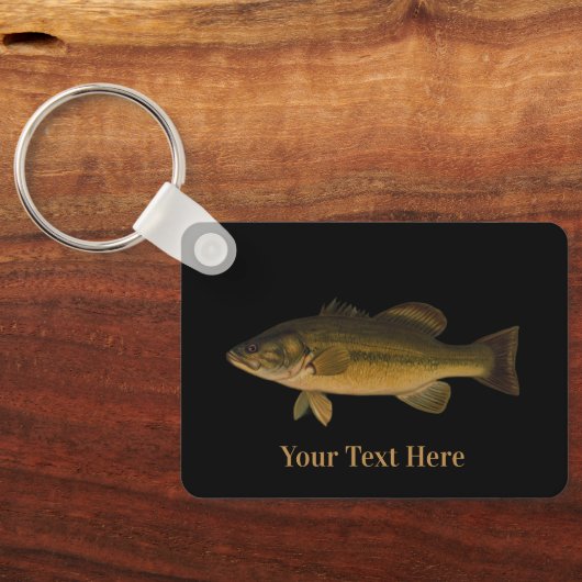 Porte-clés Largemouth Bass Your Text Here Fish (Verso)