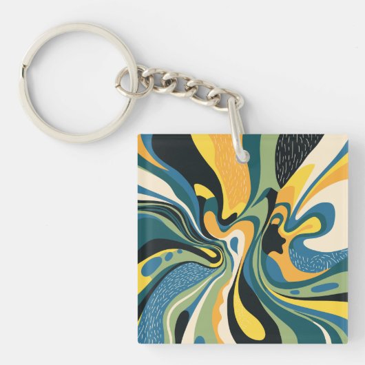 Porte-clés L'art Abstrait dynamique (Devant)