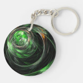 Porte-clés L'art Abstrait vert du monde entier (Dos)