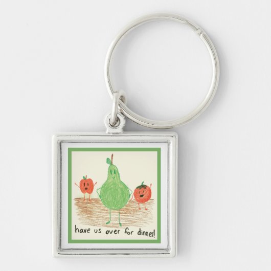 Porte-clés L'art de l'enfant, vert (Devant)