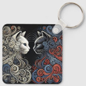 Porte-clés l'art des chats Abstraits (Dos)