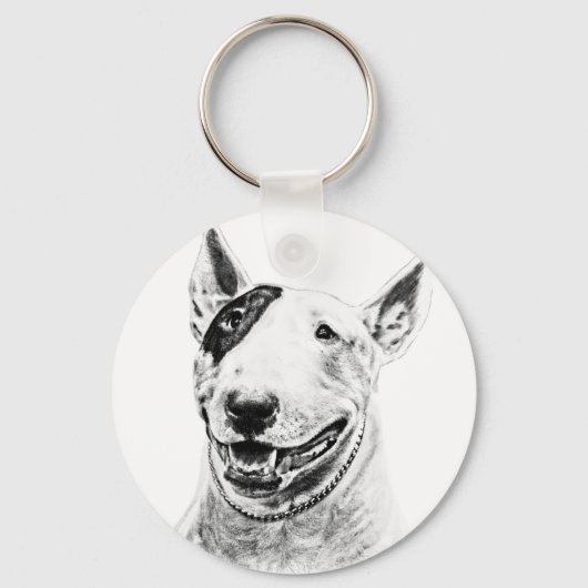 Porte-clés L'art du chien de Cute Bull Terrier (Recto)