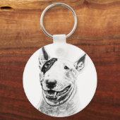 Porte-clés L'art du chien de Cute Bull Terrier (Recto)