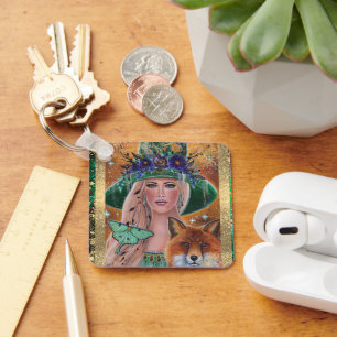 Porte-clés L'art du renard aux sorcières d'Halloween par Rene