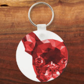Porte-clés L'art en rouge de Bulldog Low Poly (Recto)