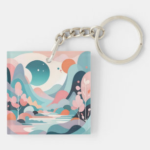Porte-clés L'art paysager Abstrait