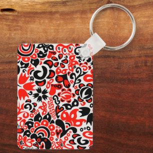 Porte-clés L'art populaire ukrainien motif floral abstact