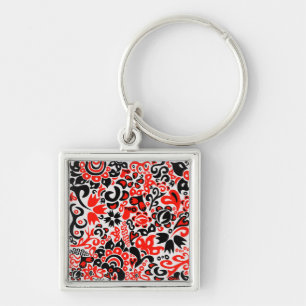 Porte-clés L'art populaire ukrainien motif floral abstact