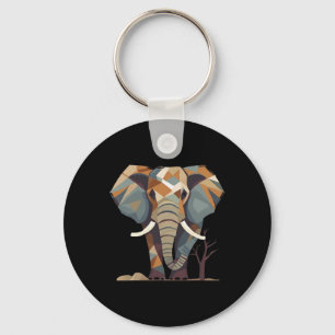 Porte-clés L'Art Stylisé Des Fans D'Éléphants Sauvez Les Elép