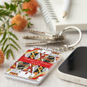 Porte-clés Las Vegas Jeu Carte King & Queen Wedding Faveur (Devant droit)