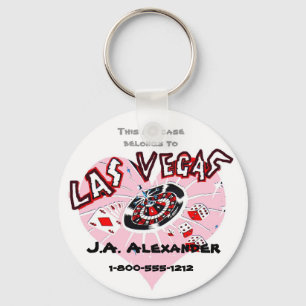 Porte-clés Las Vegas Pink Heart Baggage I.D.