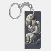 Porte-clés L'astronaute Chat ayant une coupe de café (Devant gauche)