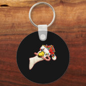 Porte-clés Latch Hook Faux Yarn Funny Goose Christmas Crochet (Recto)