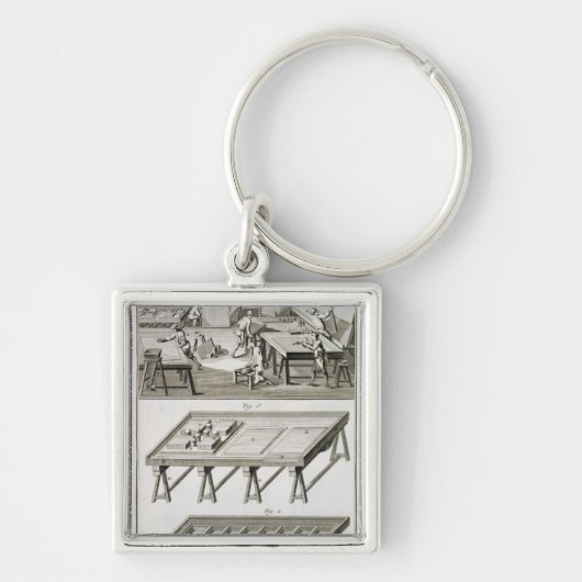 Porte-clés L'atelier et les outils d'un fabricant de miroir, (Devant)
