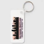 Porte-clés Latitude et longitude de Baltimore Skyline (Verso)