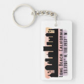 Porte-clés Latitude et Longitude de la ligne aérienne longue  (Devant)