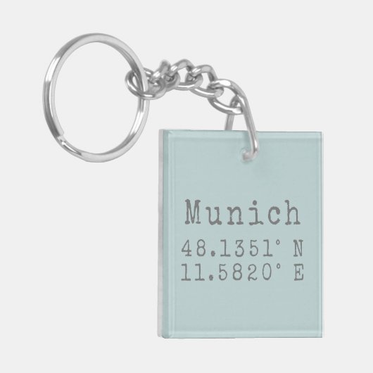 Porte-clés Latitude et longitude de Munich (Devant gauche)
