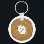 Porte-clés Latkes Potato Pancake Hanukkah Jewish Holiday Food<br><div class="desc">Design features an original marker illustration of a delicious latke potato pancake topped with sour cream, a staple in Jewish holiday cuisine. Ideal for Hanukkah celebrations! This Chanukah latkes design is also available on other products. Lots of additional foodie designs are also available from this shop! Don't see what you're...</div>
