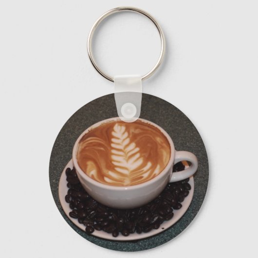 Porte-clés Latte Art and Coffee Beans (Recto)