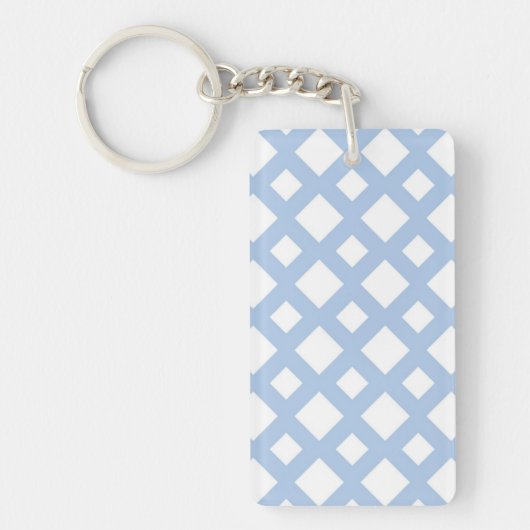 Porte-clés Lattice bleu clair sur blanc (Devant)