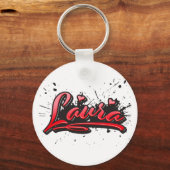 Porte-clés Laura red Heart graffiti (Recto)