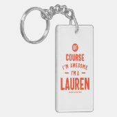 Porte-clés Lauren Nom personnalisé Anniversaire Cadeau (Devant gauche)