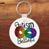 Porte-clés L'autisme est beau | Clé du symbole d'infini arc-e (Verso)
