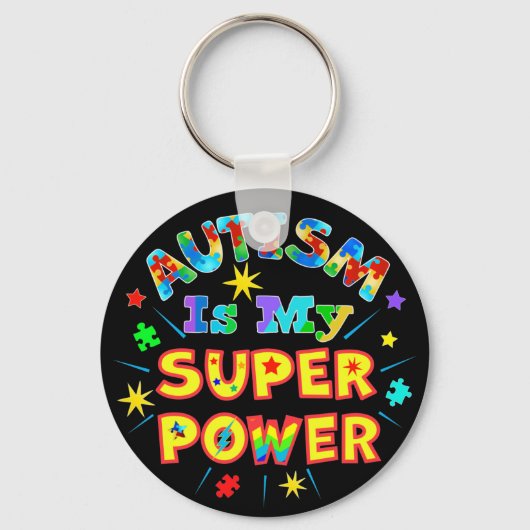 Porte-clés L'autisme est ma super puissance (Recto)